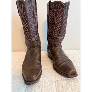 Botas Jaca Mens Size 9 Brown Leather Mid-Calf Boots Western Cowboy Mexico